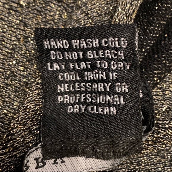 Silk Blend Gold Sparkle Top Elegant Shirt Holiday Party Blouse Valentines Medium - Picture 4 of 5